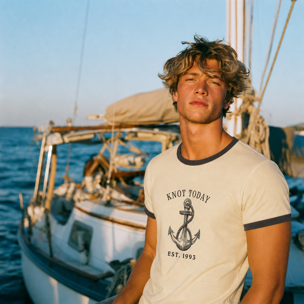 Unisex ringer t-shirt Knot Today